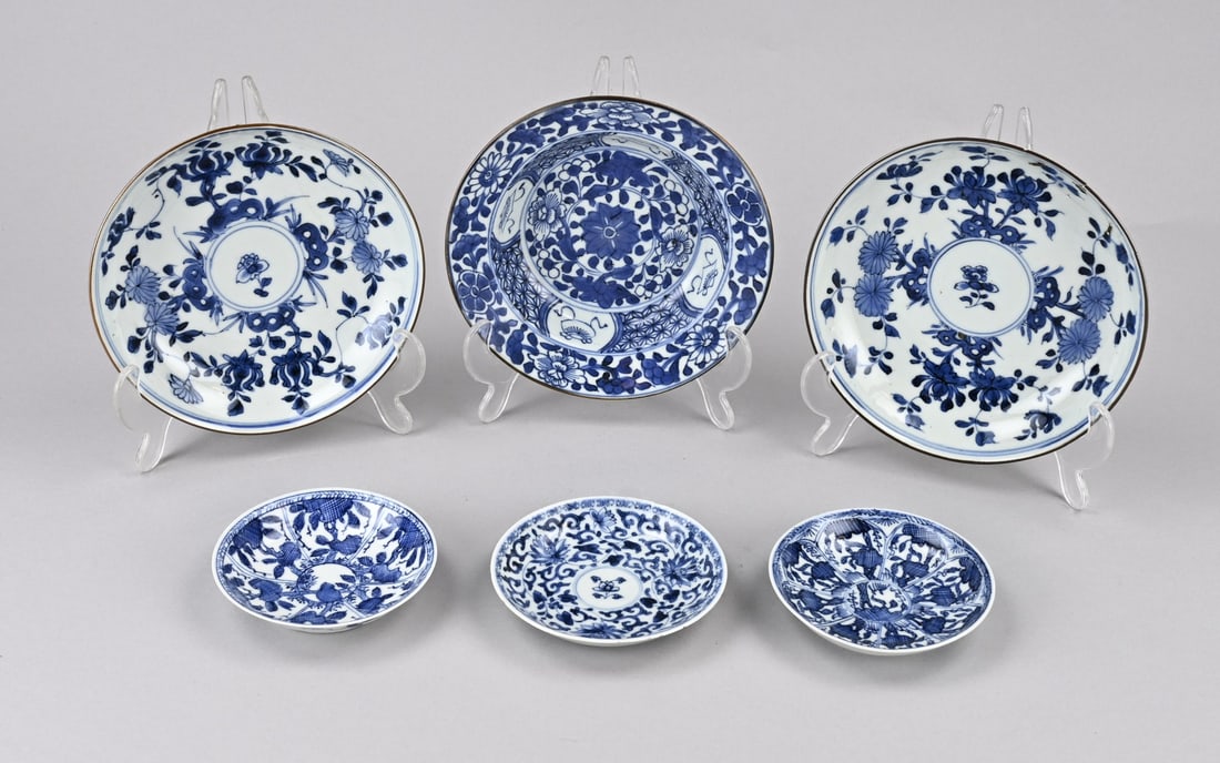 6x Chinese saucer Ø 10.7 - 16.7 cm. (1 of 1)