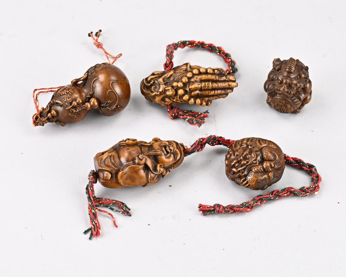 5x Netsuke, 4.5 - 8 cm. (1 of 1)