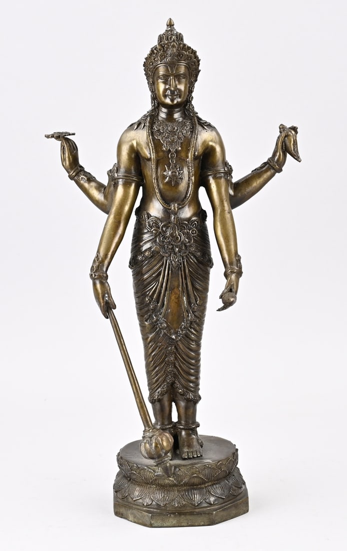 Bronze Vishnu figure, H 41 cm. (1 of 3)