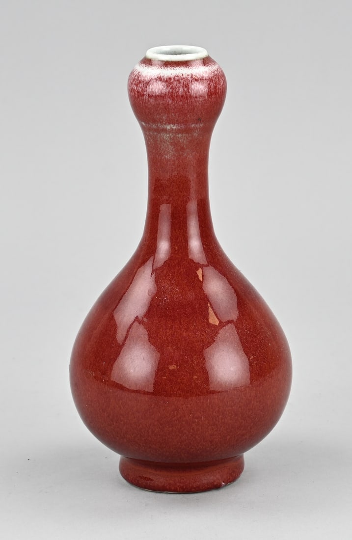 Chinese knobbed vase, H 20.5 cm. (1 of 2)