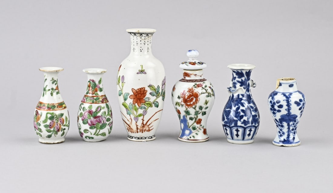6x Chinese vase, 8 - 14 cm. (1 of 1)