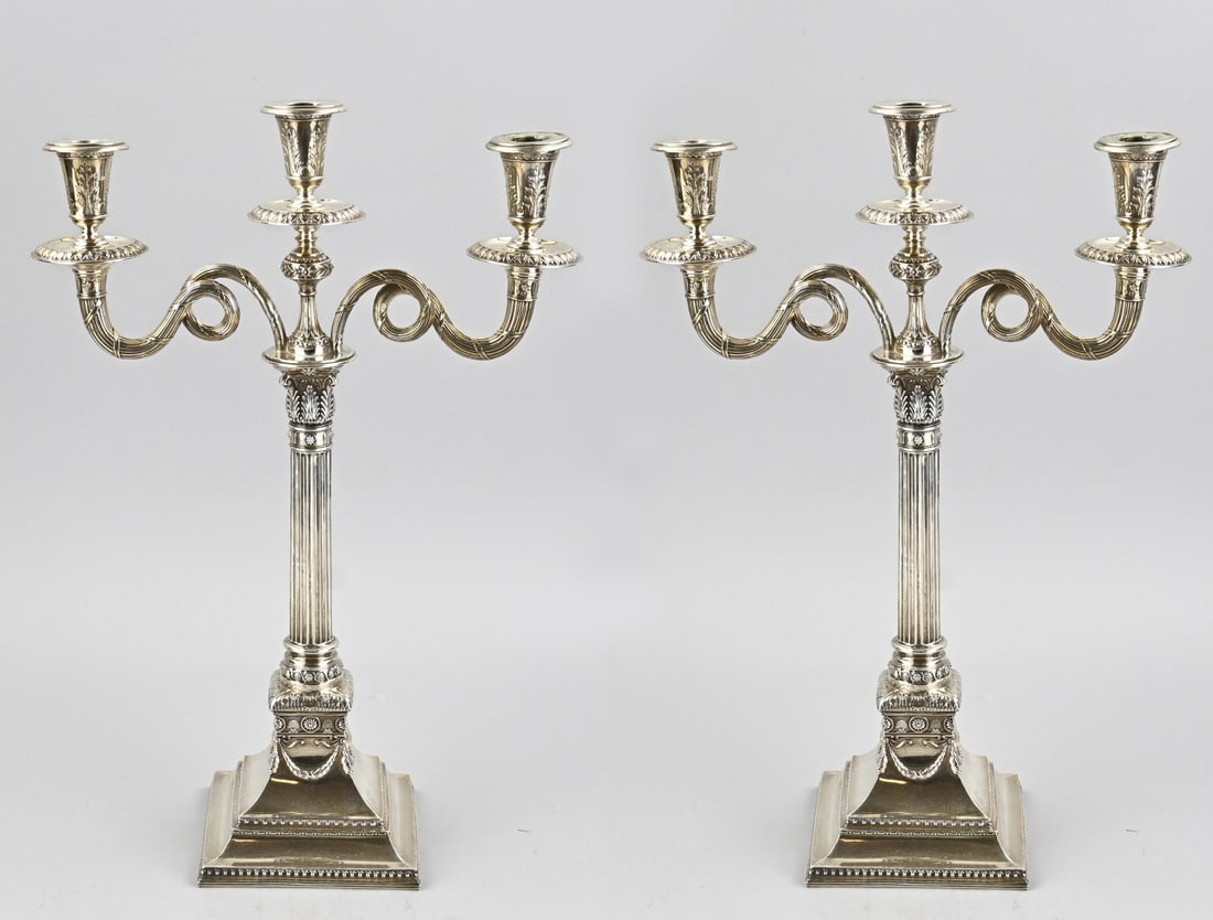 2 Silver candlesticks, 3 lights (1 of 1)