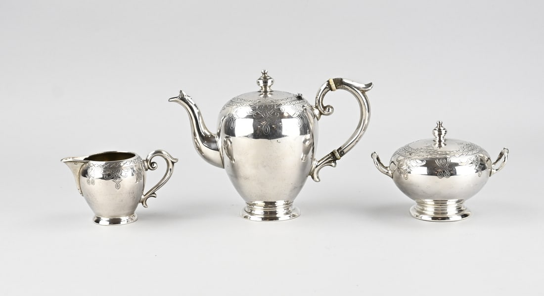 Silver tea set, 3-piece - 2