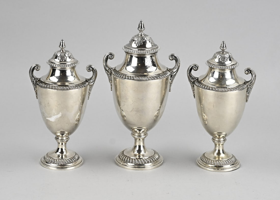 3 Silver vases - 2