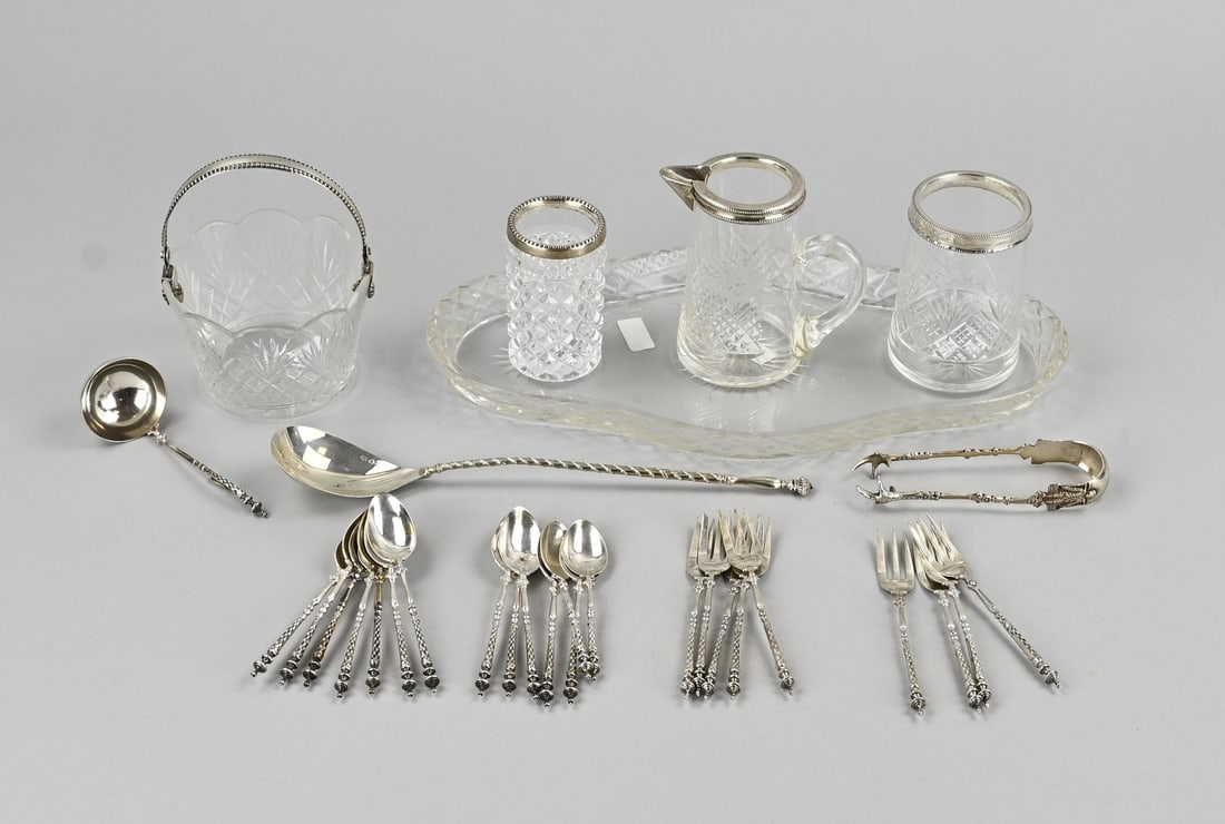 Crystal cream set with silver (1 of 1)