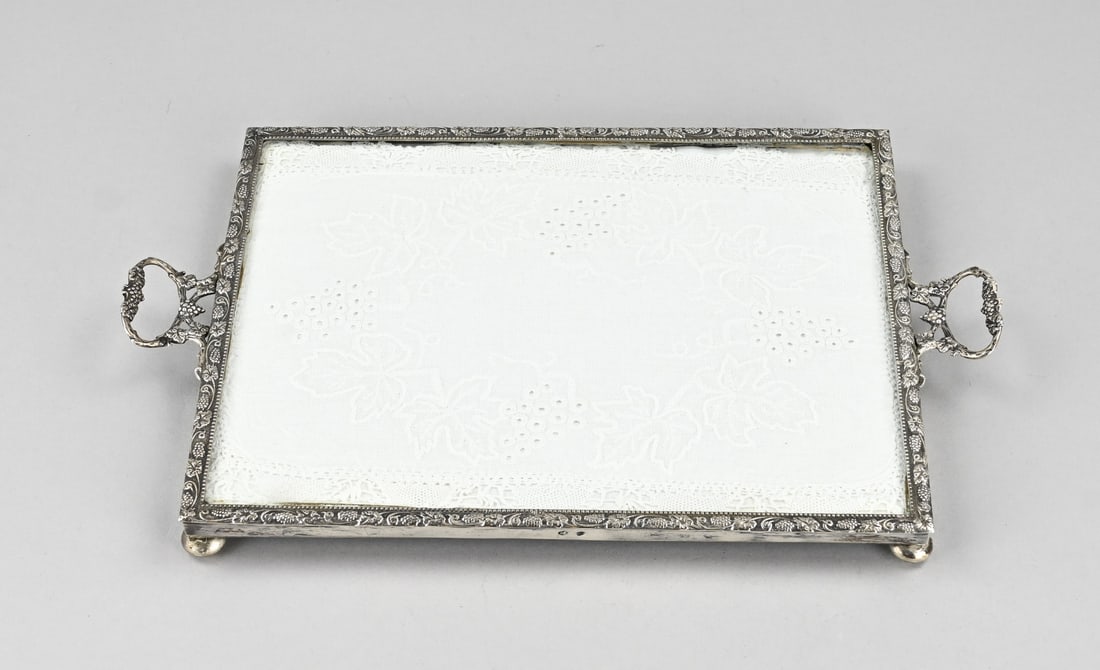 Serving tray with silver and glass (1 of 1)