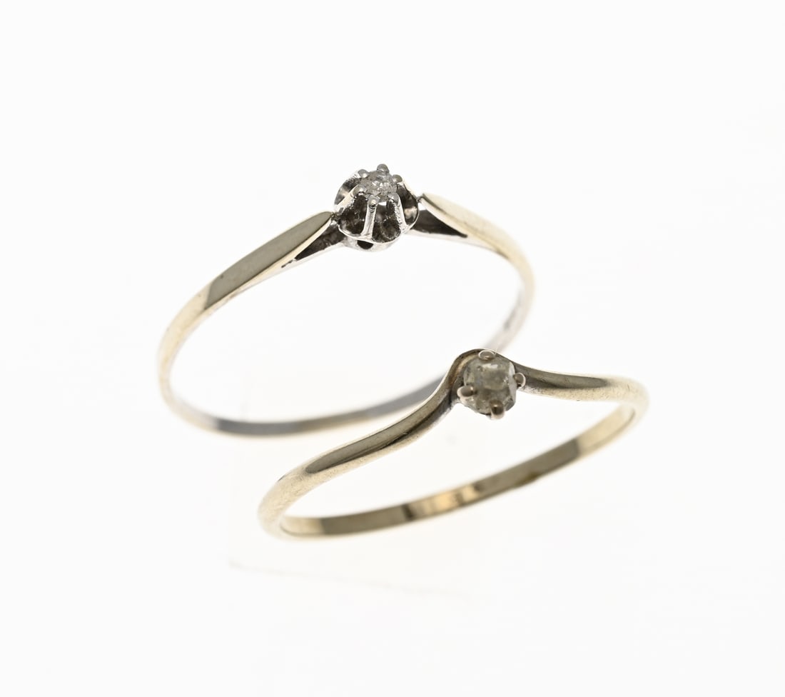 2 White gold rings with diamonds (1 of 1)