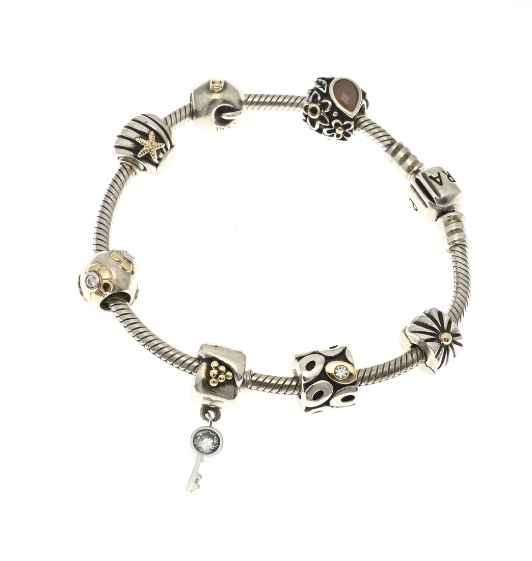 Pandora bracelet with gold charms (1 of 1)