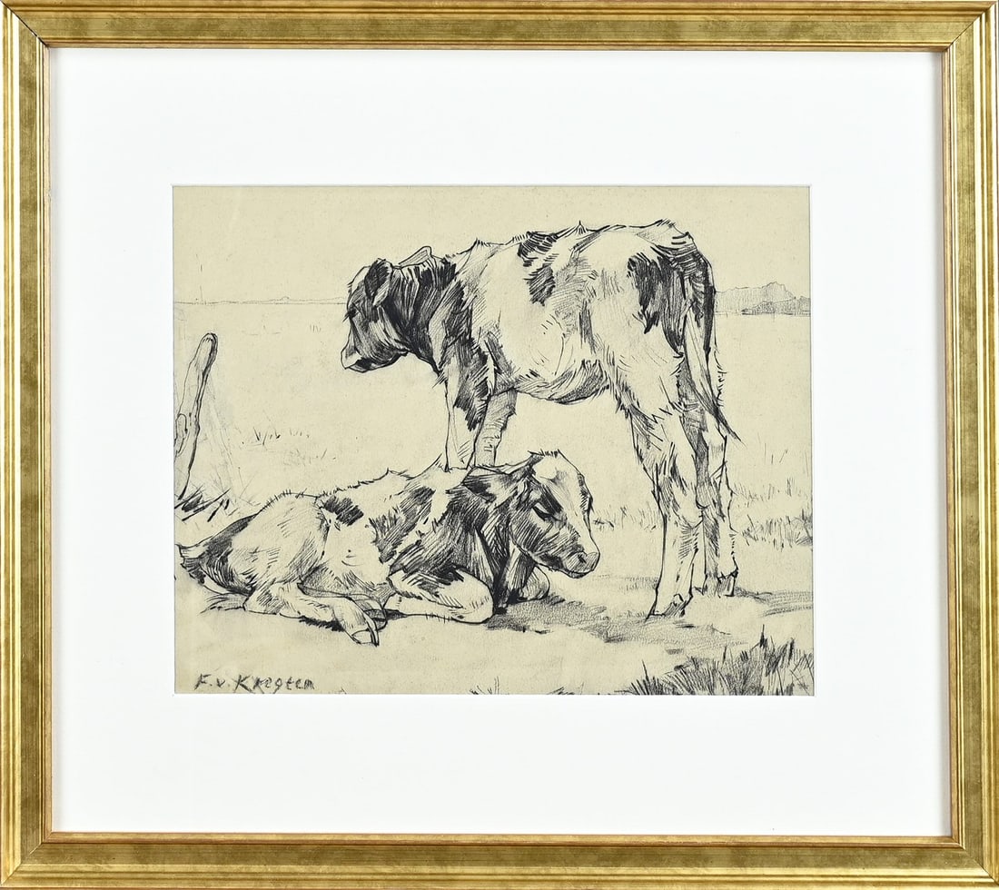 F. van Kregten, Calves in the meadow (1 of 1)