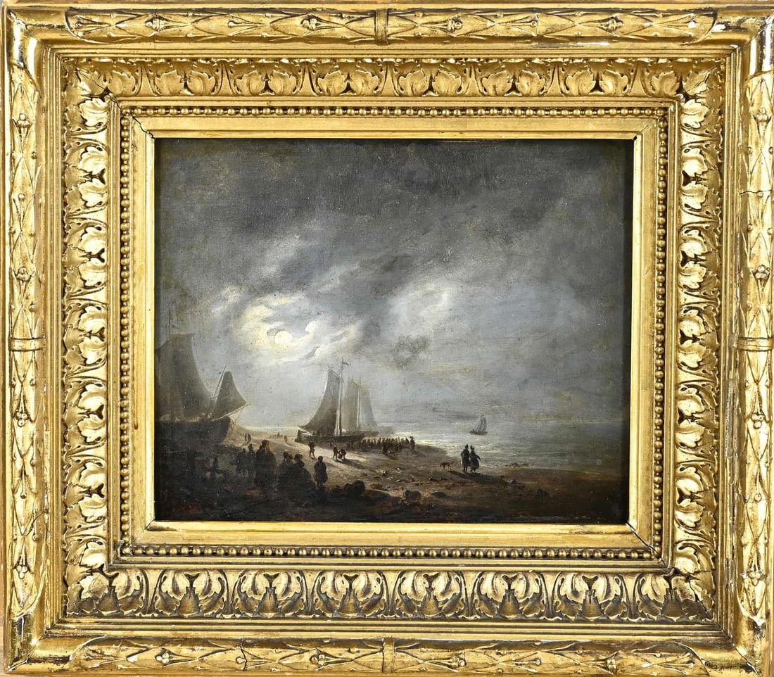 FH Sijpkens, Dutch beach scene with fishing boats (1 of 1)