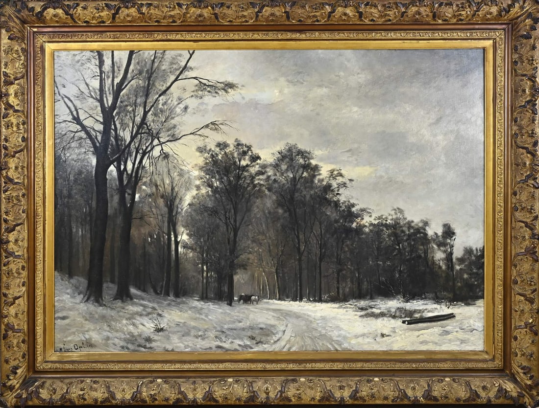 After Louis Apol, Winter forest scene with horse and wagon (1 of 1)