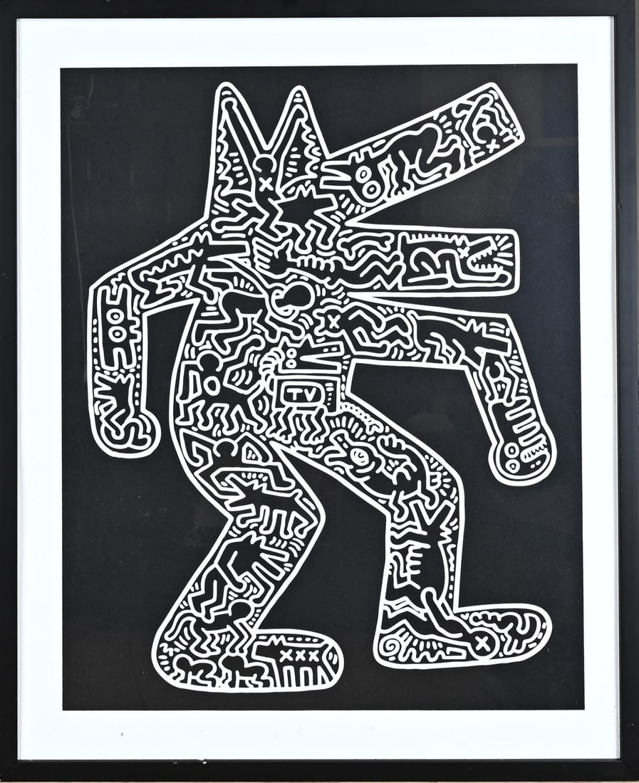 In the style of Keith Haring, Modern Walking Wolf (1 of 1)