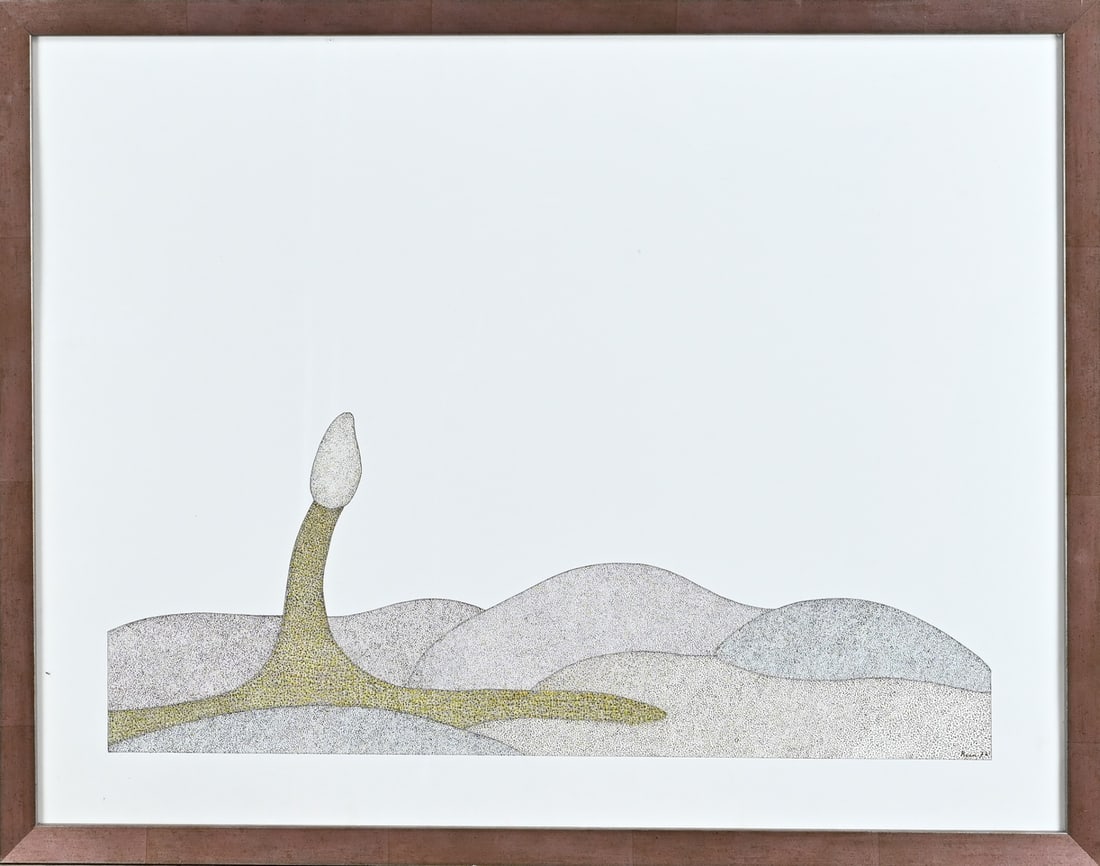 ROM v/d Wetering, Detailed ink drawing: ROM v/d Wetering. Signed Rein '72 on the reverse. Detailed ink drawing. Dimensions: H 50 x W 65 cm. In good condition.