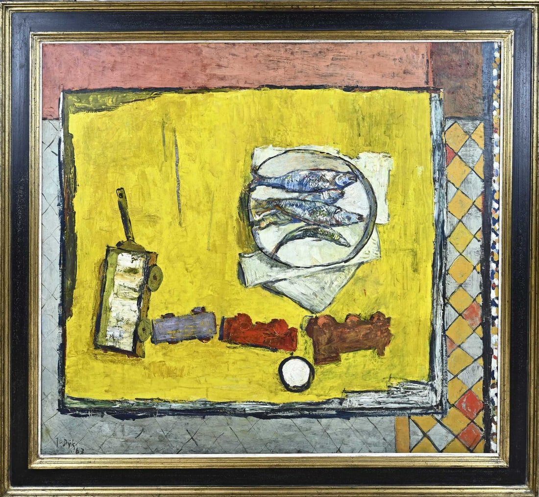 Jos van Dijk, The nursery: Jos van Dijk. 1963. Dutch School. Title: Children's Room. Oil on canvas. Dimensions: H 85 x W 100 cm. In good condition.