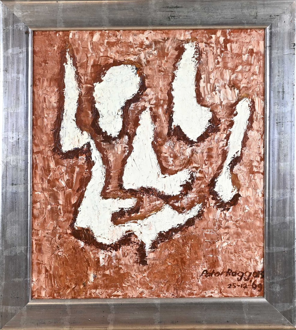 Peter Raggers, Modern: Peter Raggers, 1969. Modern subject. Oil on canvas. Dimensions: H 60 x W 50 cm. In good condition.