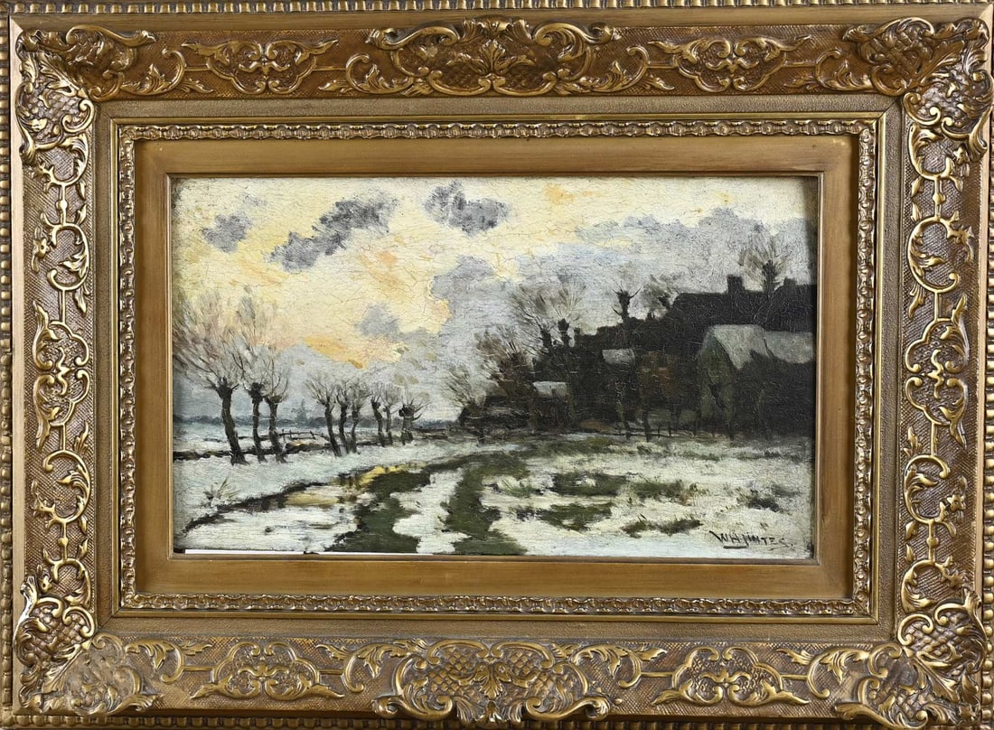 WH Jintes, Winter village scene (1 of 1)