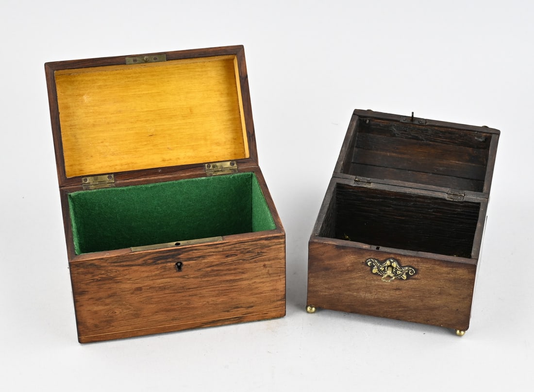 2x Antique tea box - 2