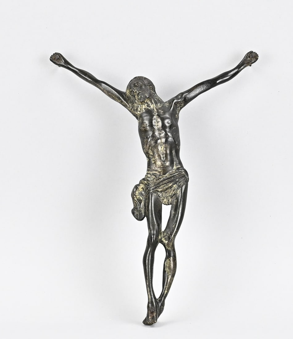 Italian Corpus Christi (bronze): 16th-17th century Italian bronze Corpus Christi. Dimensions: 28.5 x 20.3 cm. In good condition.
