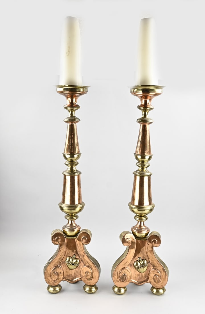 2x Church candlestick, H 101 cm. (1 of 1)