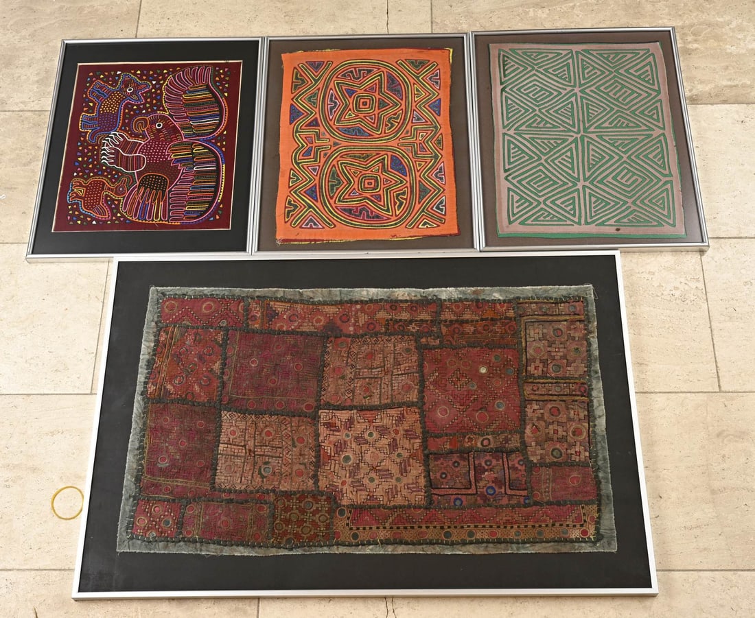 4x Indigenous art Peru/India: 4x Indigene handicraft art. Guatemala/Peru. 20th Century. Size: 50 - 80 cm. In good condition.
