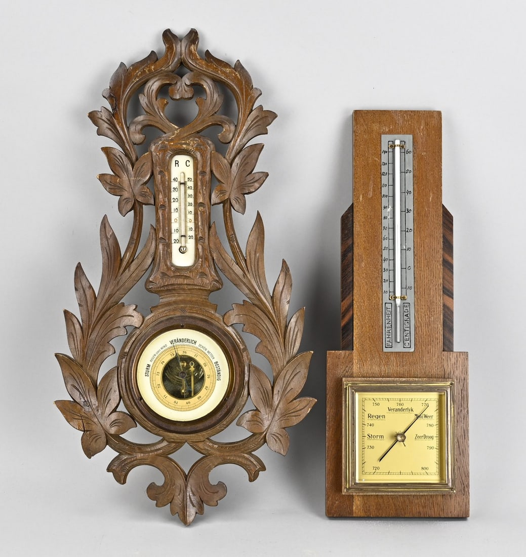 2x Barometer, L 46 - 55 cm. (1 of 1)