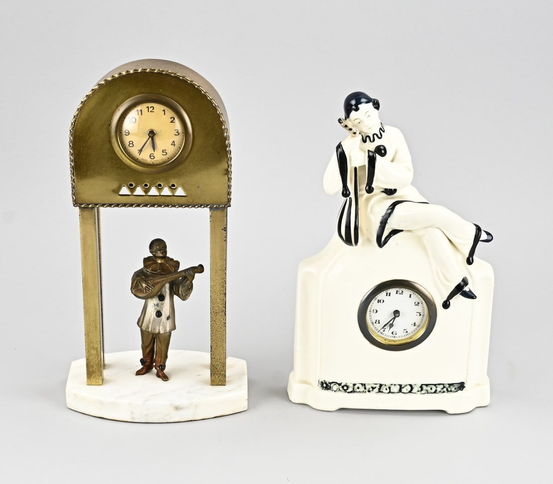 2x French table clock with Pierrot (1 of 1)