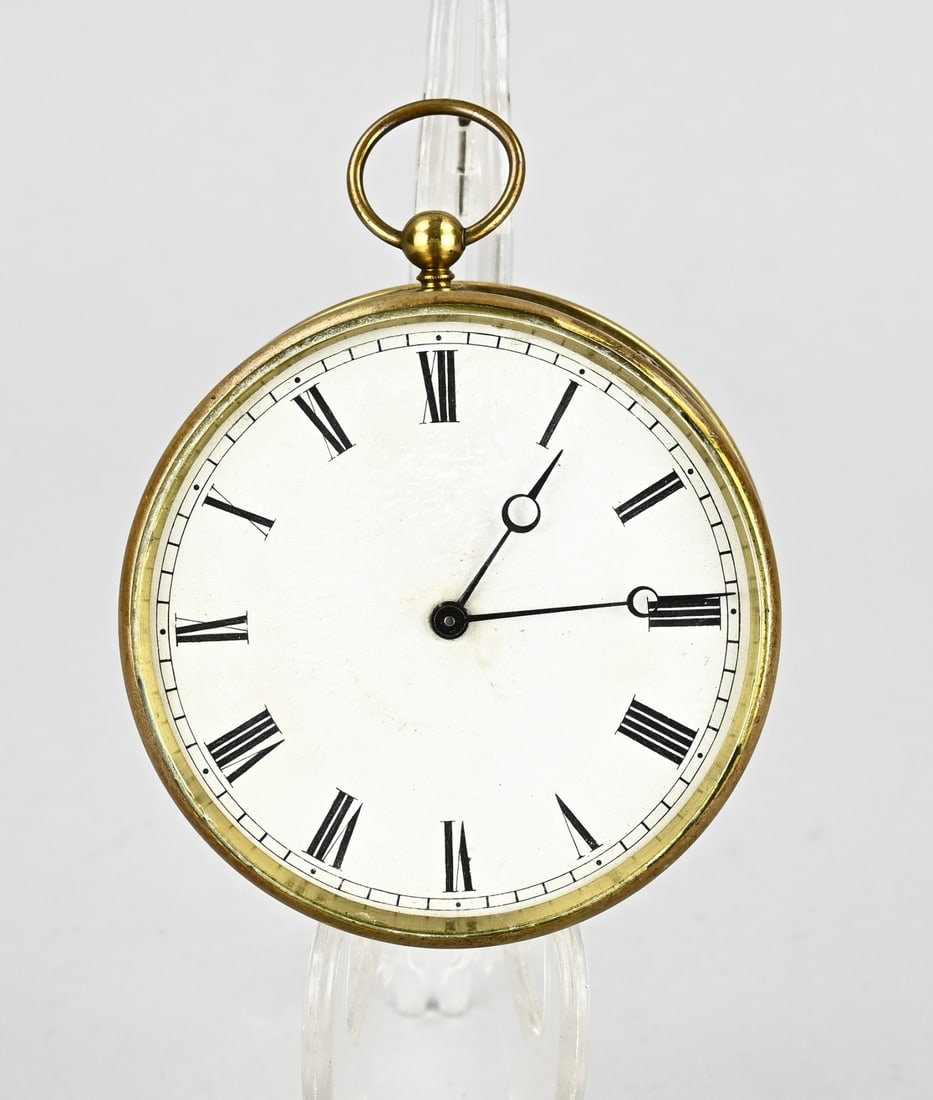 French travel alarm clock, Ø 10 cm. (1 of 2)