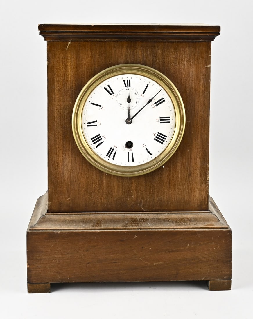 Mahogany table clock, H 47 cm. (1 of 2)