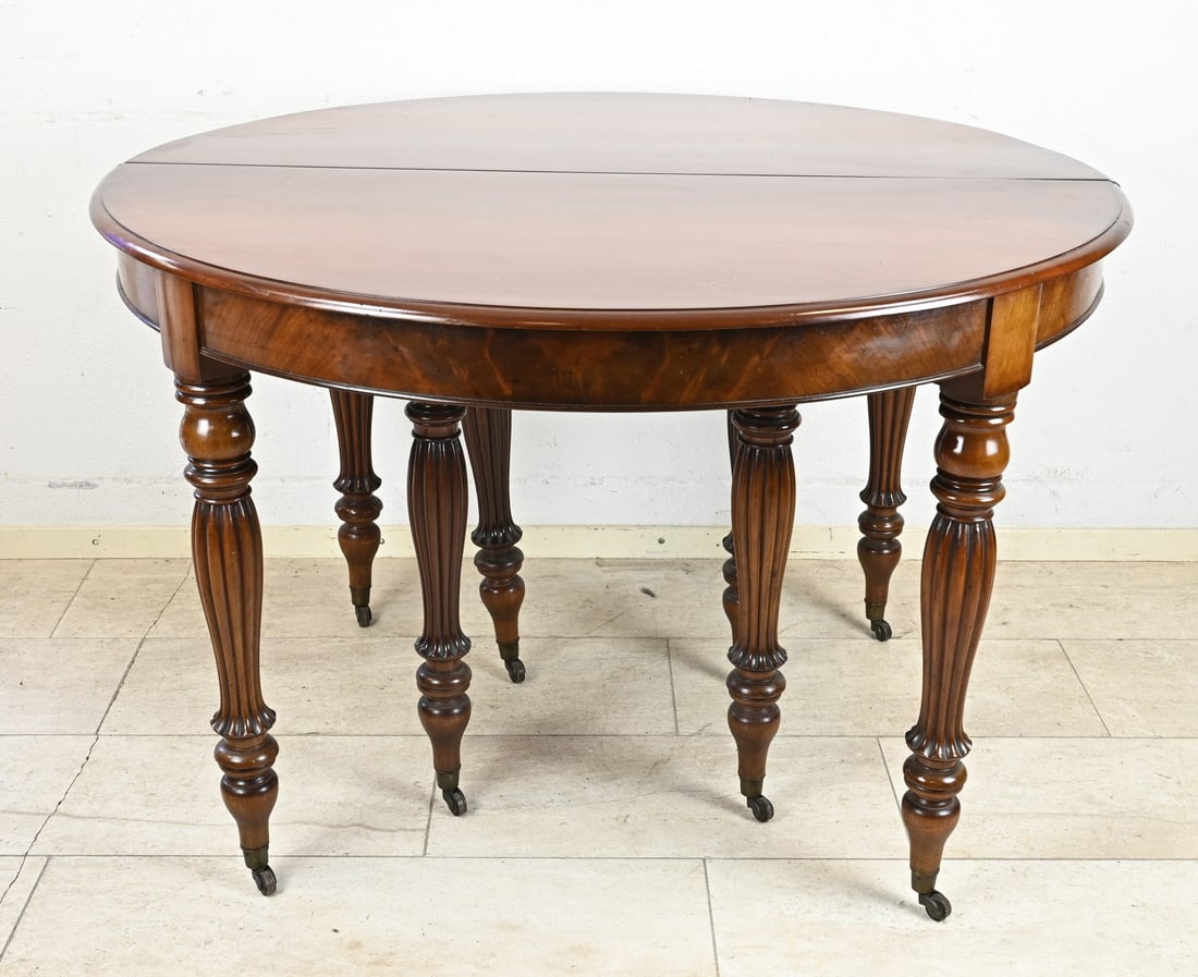 Mahogany extendable table (+ 4 extra leaves) - 2
