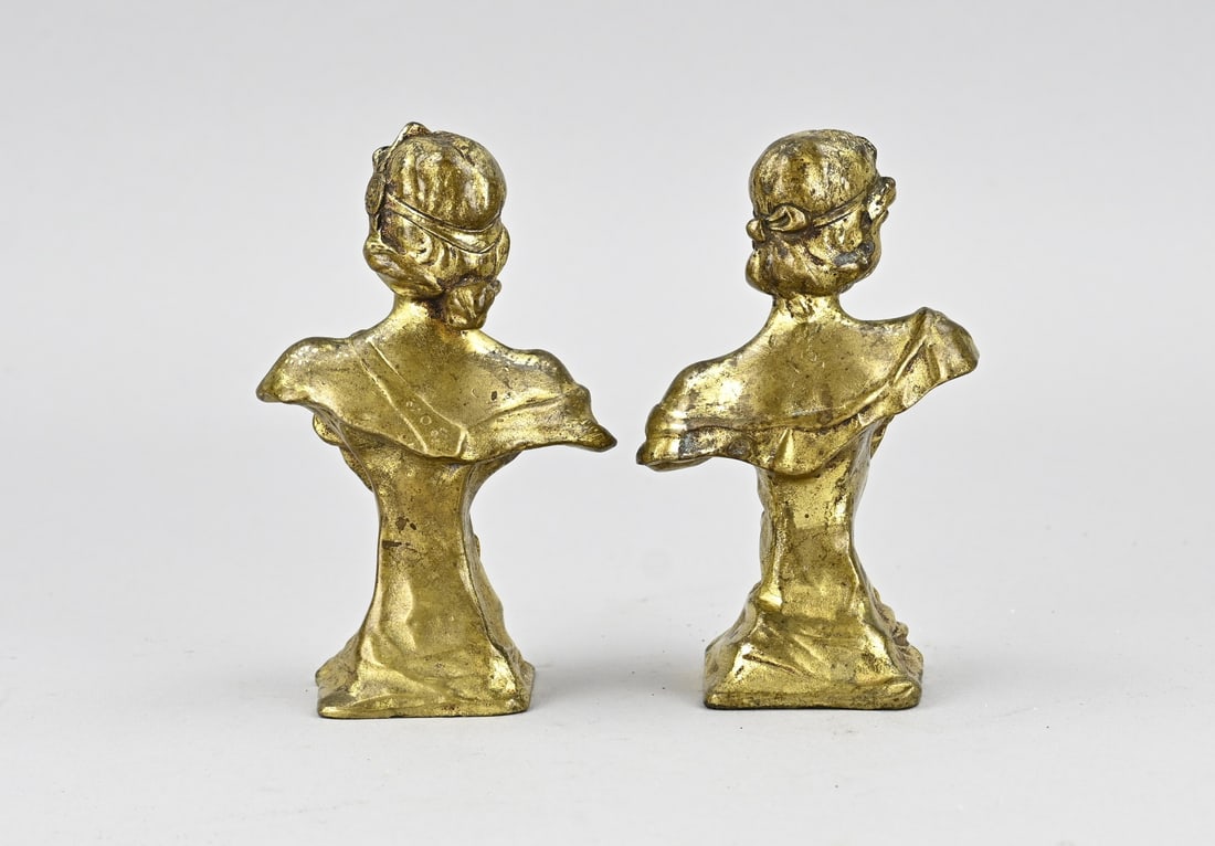 2x Bronze bust, 1900 - 2