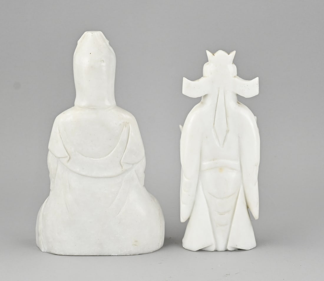 2x Marble statue - 2