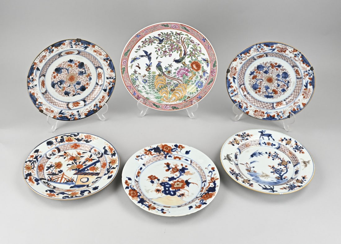 6x Misc. Chinese plates Ø 22.5 - 25.5 cm. (1 of 1)