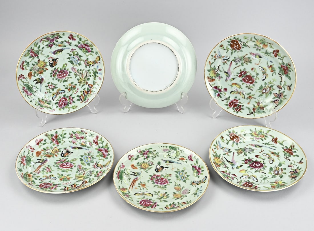 6x Chinese plate Ø 21 cm. (1 of 1)