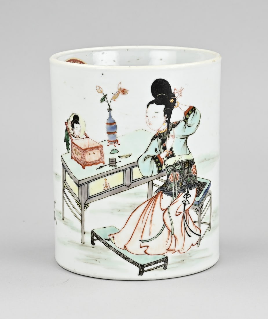 Family Verte brush pot, H 13.5 x Ø 11 cm. (1 of 1)