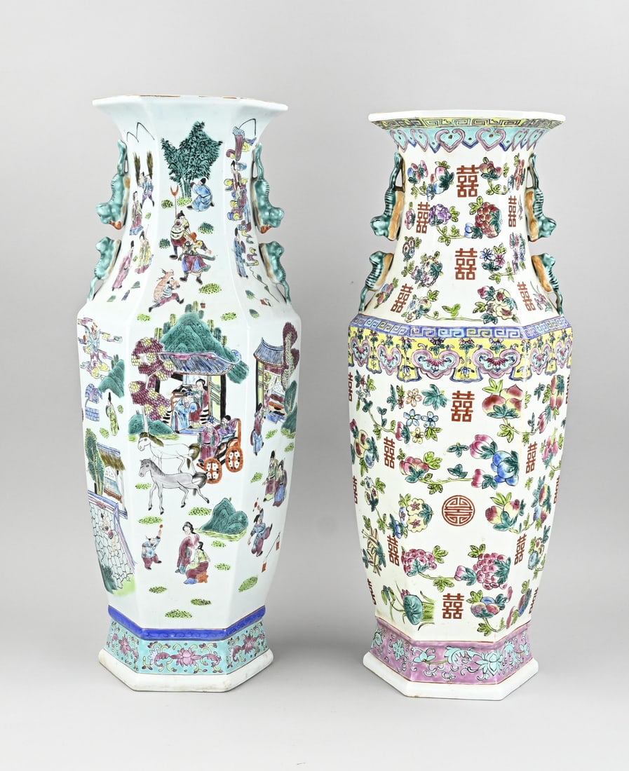 2x Chinese vase, H 60 - 62 cm. (1 of 1)