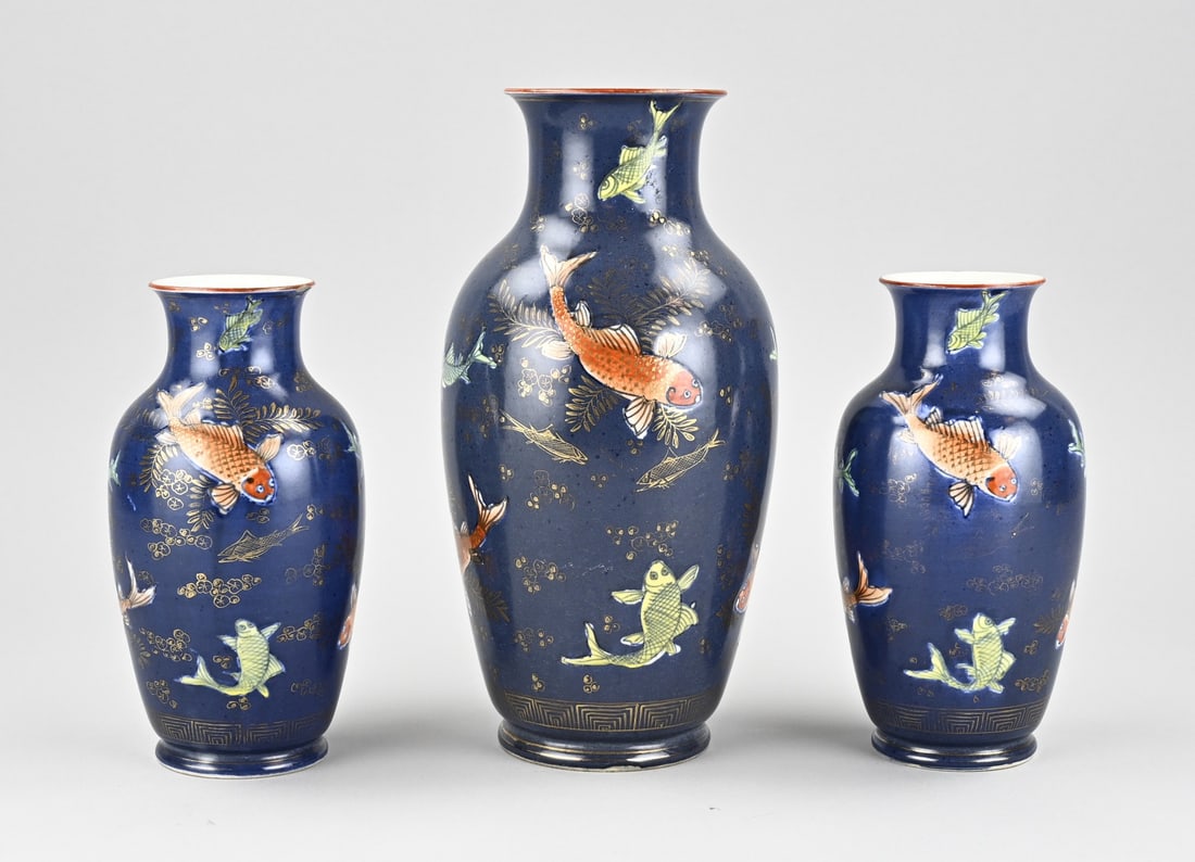3x Japanese vase, H 18.5 - 25.5 cm. (1 of 1)