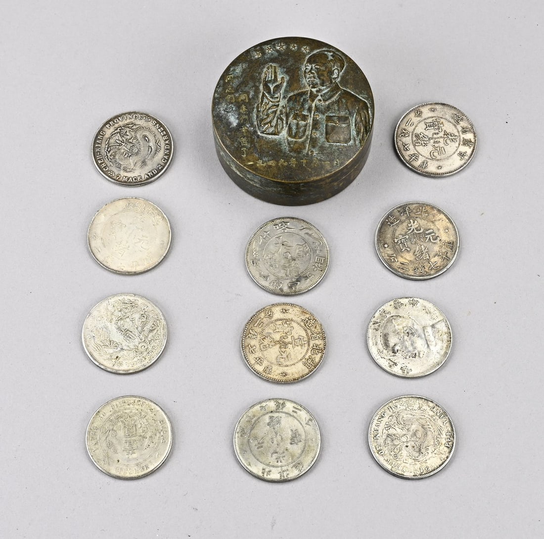 Bronze lidded box + coins (1 of 1)