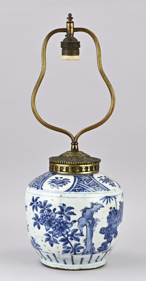 Chinese vase lamp, H 50 cm. (1 of 1)