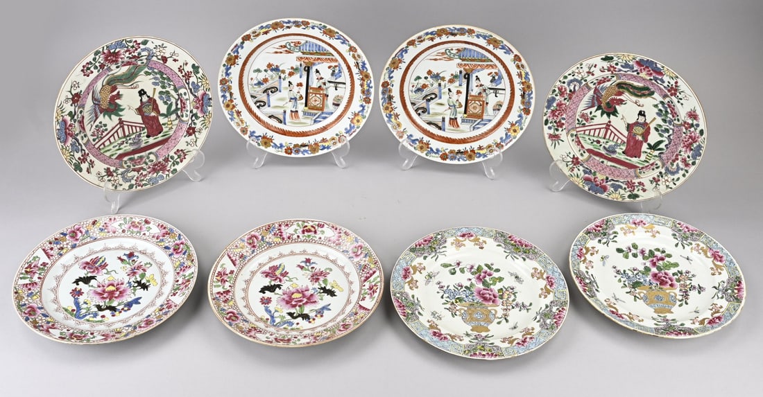 8x Chinese plate Ø 23 - 24 cm. (1 of 1)