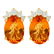 14k Yellow Gold 20.64ct Citrine 1.53ct Diamond Earrings