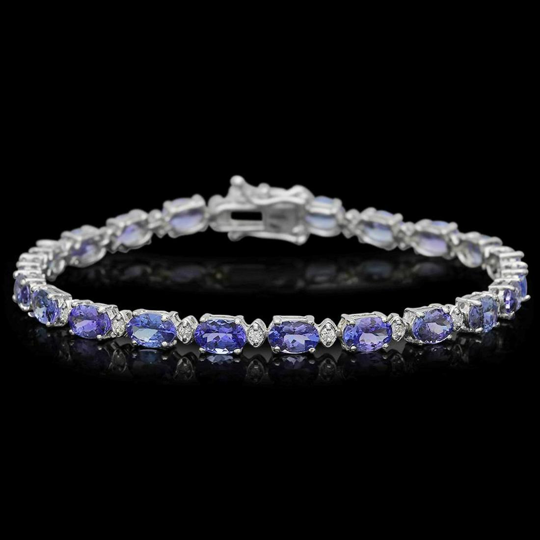 14K Gold 9.52ct Tanzanite 0.44ct Diamond Bracelet: Retail: $8,100.00 ****** 14K Gold 9.52ct Tanzanite 0.44ct Diamond Bracelet ****** Metal: 14K Solid Gold / Total Item Weight: 8.8 grams / Country Made: United States / / Main Stone: Tanzanite / Color: 