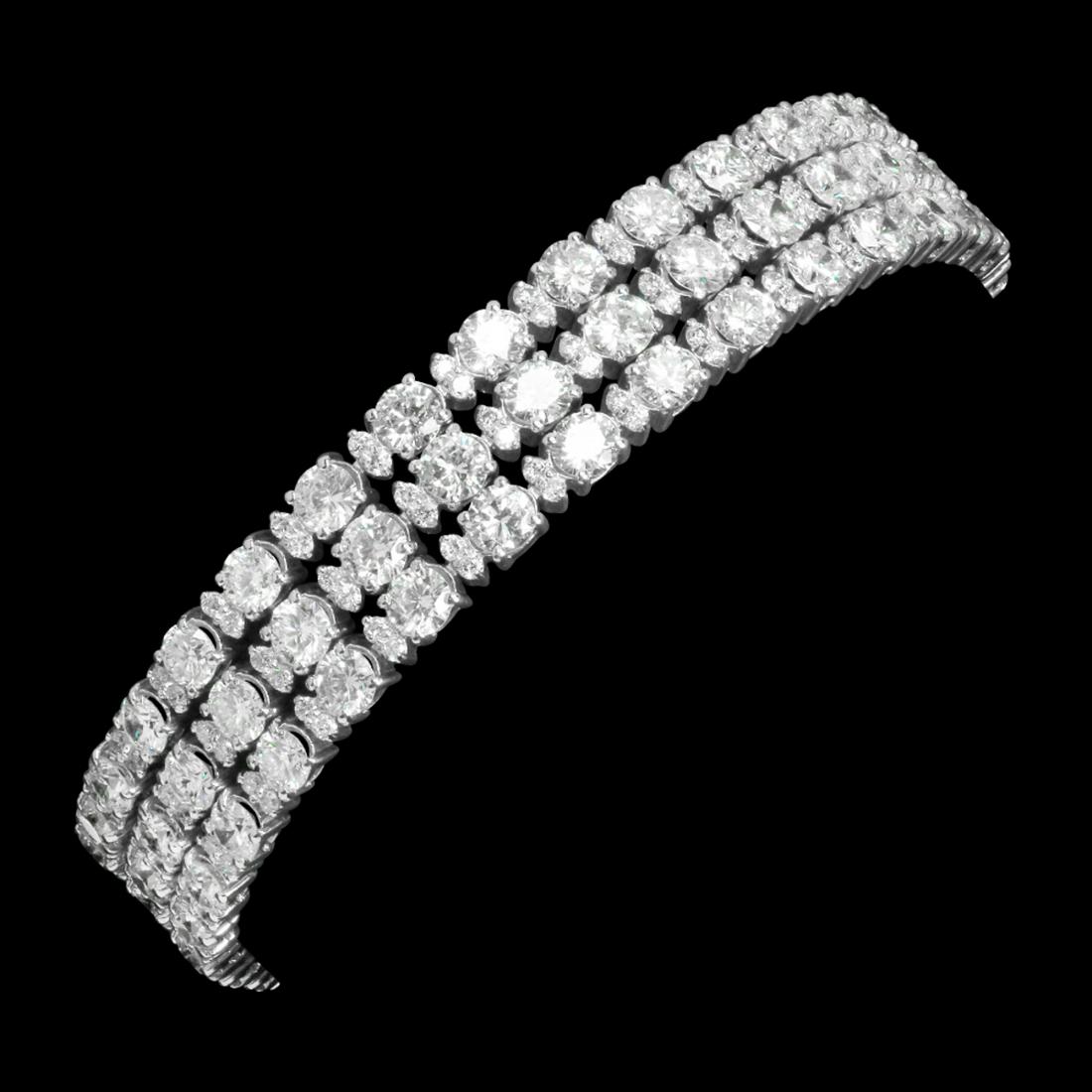 18k White Gold 16.46ct & 1.86ct Diamond Bracelet: Retail: $48,136.00 ****** 18k White Gold 16.46ct & 1.86ct Diamond Bracelet ****** Metal: 18K White Gold / Total Item Weight: 28.4 grams / Country Made: United States / / Main Stone: Diamond / Color: L