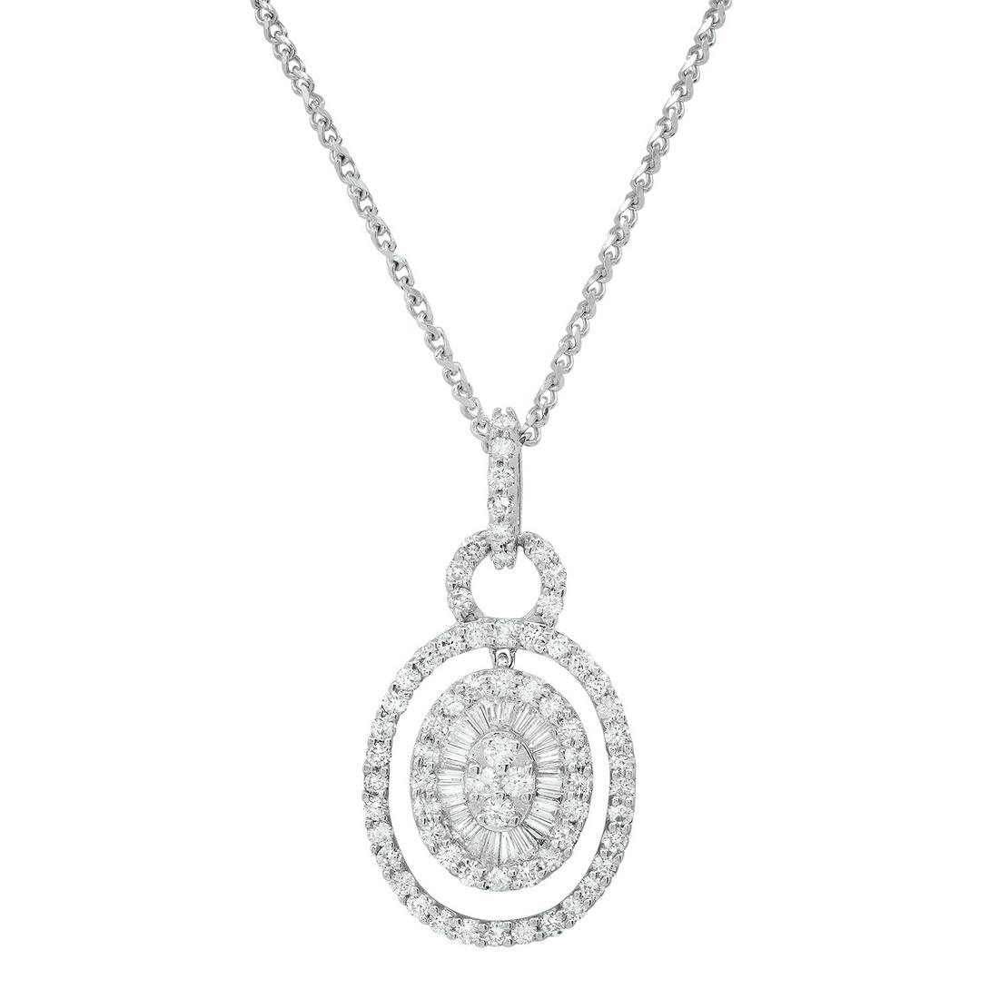 18K White Gold Setting With 1.14tcw Diamond Ladies: Retail: $7,560.00 ****** 18K White Gold Setting With 1.14tcw Diamond Ladies Pendant ****** Metal: 18K White Gold / Total Item Weight: 5.4 Grams / Country Made: United States / / Main Stone: Diamond / 