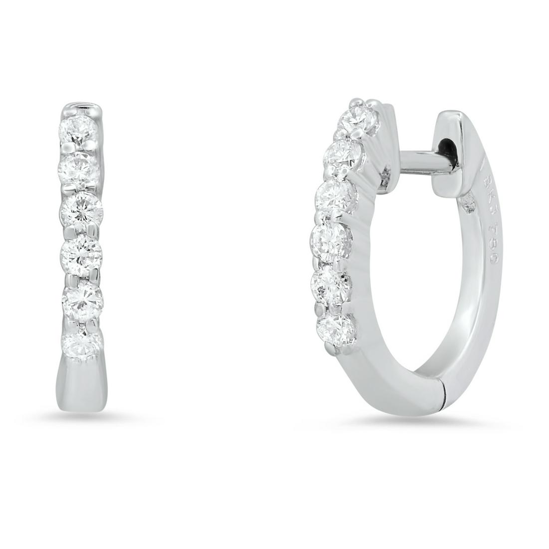 18K White Gold Setting with 0.12ct Diamond Earrings: Retail: $810.00 ****** 18K White Gold Setting with 0.12ct Diamond Earrings ****** Metal: 18K White Gold / Total Item Weight: 1.2 Grams / Country Made: United States / / Main Stone: Diamond / Carat Tot