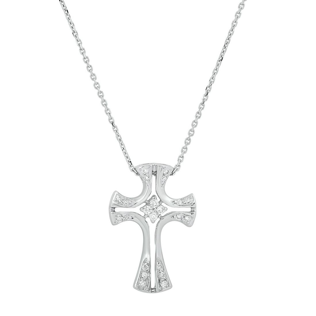 18K White Gold Setting with .015ct Diamond Cross Pendant: Retail: $985.00 ****** 18K White Gold Setting with .015ct Diamond Cross Pendant ****** Metal: 18K White Gold / Total Item Weight: 3.2 Grams / Country Made: United States / / Main Stone: Diamond / Cara
