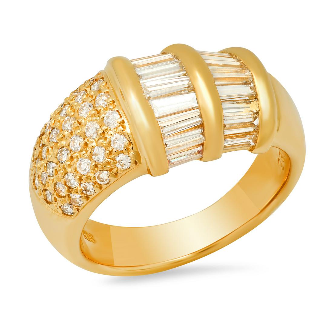 18K Yellow Gold Setting with 1.35ct Diamond Ladies Ring: Retail: $10,400.00 ****** 18K Yellow Gold Setting with 1.35ct Diamond Ladies Ring ****** Size: 7 (we offer free resizing to winning bidders) / Metal: 18K Yellow Gold / Total Item Weight: 10.6 Grams / 
