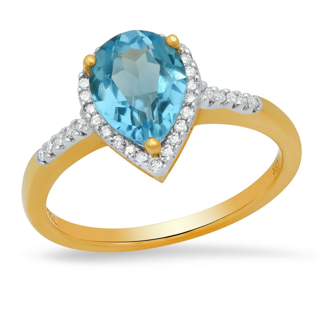 18K Yellow Gold Setting with 1.68ct Topaz and .32ct Diamond Ladies Ring: Retail: $1,940.00 ****** 18K Yellow Gold Setting with 1.68ct Topaz and .32ct Diamond Ladies Ring ****** Size: 7 (we offer free resizing to winning bidders) / Metal: 18K Yellow Gold / Total Item Weight