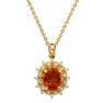 14k Yellow Gold 3.98ct Citrine 0.17ct Diamond Pendant