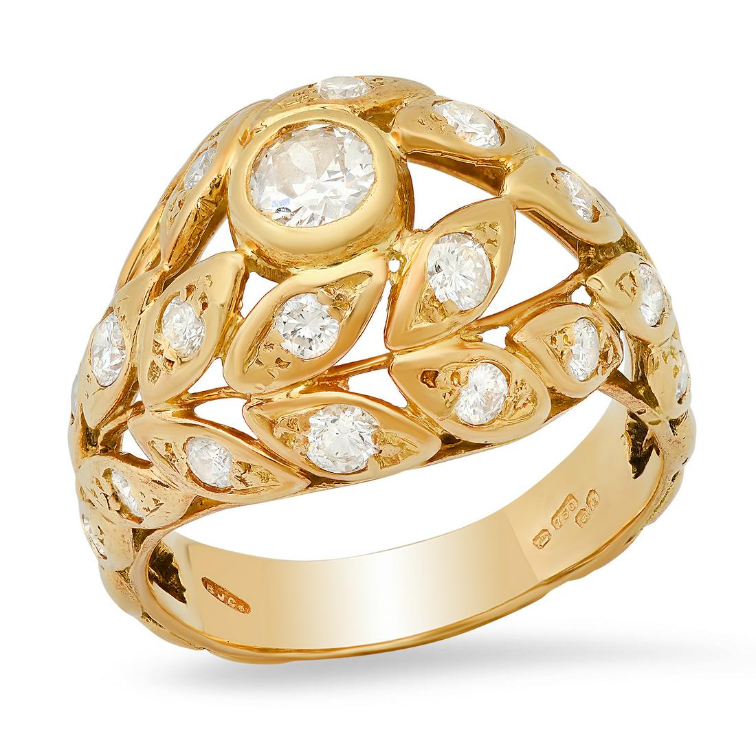 18K Yellow Gold Setting with 0.33ct Center Diamond and 1.05tcw Diamond Ladies Ring: Retail: $7,650.00 ****** 18K Yellow Gold Setting with 0.33ct Center Diamond and 1.05tcw Diamond Ladies Ring ****** Metal: 18K Yellow Gold / Total Item Weight: 8.1 Grams / Country Made: United States /