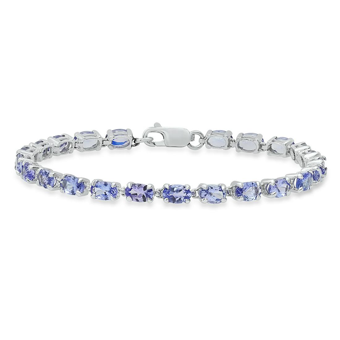 14K White Gold Setting with 9.66ct Tanzanite Bracelet: Retail: $5,430.00 ****** 14K White Gold Setting with 9.66ct Tanzanite Bracelet ****** Size: 7 / Metal: 14K White Gold / Total Item Weight: 8.93 Grams / Country Made: United States / / Main Stone: Tanz